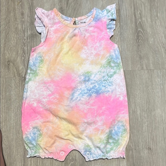 4/$20 George Colorful Tie-Dye Baby Romper 12-18M - Picture 1 of 1